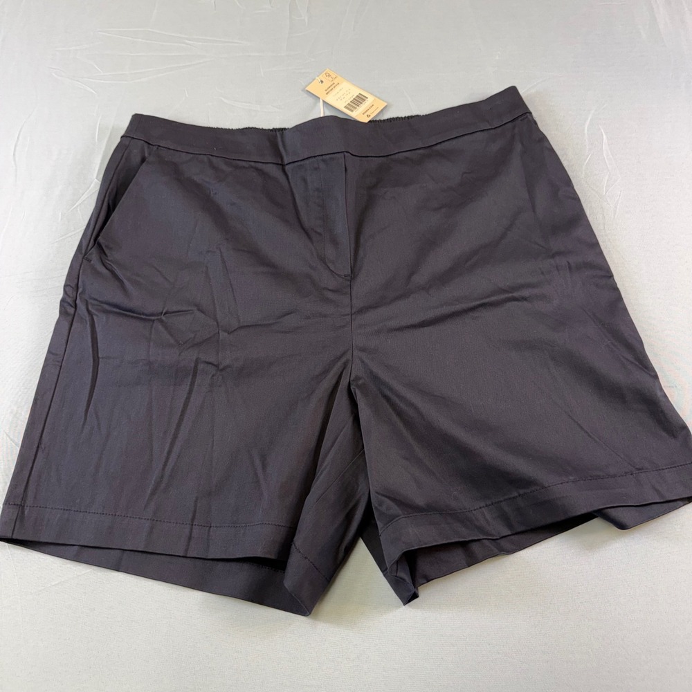 Boden Richmond Shorts Navy Blu Cotton Blend Tailored 6 Inch Inseam Womens 14 NEW